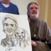 Caricature by Bernie of a man and dog