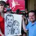 Caricature by Bernie of a young couple at a summer event