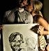 Caricature by Bernie of a couple at wedding