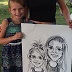 Caricature by Bernie of 2 girls