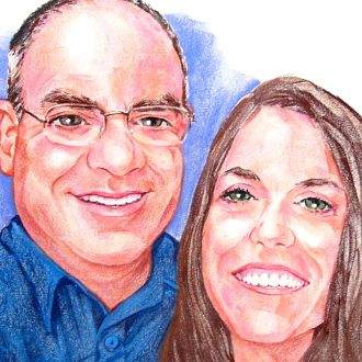 Caricature by Bernie of a Couple